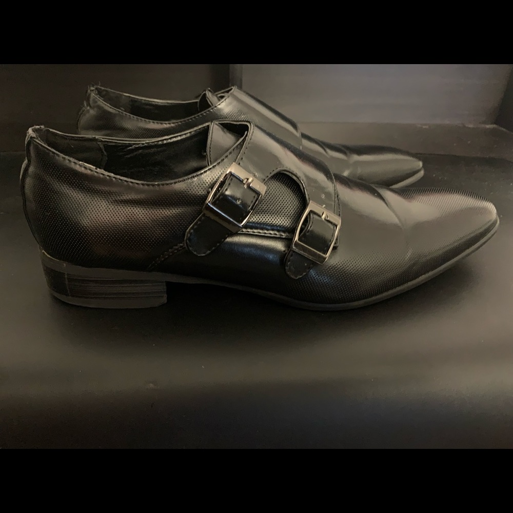 Black Portabella Dress Shoes with Monk Strap